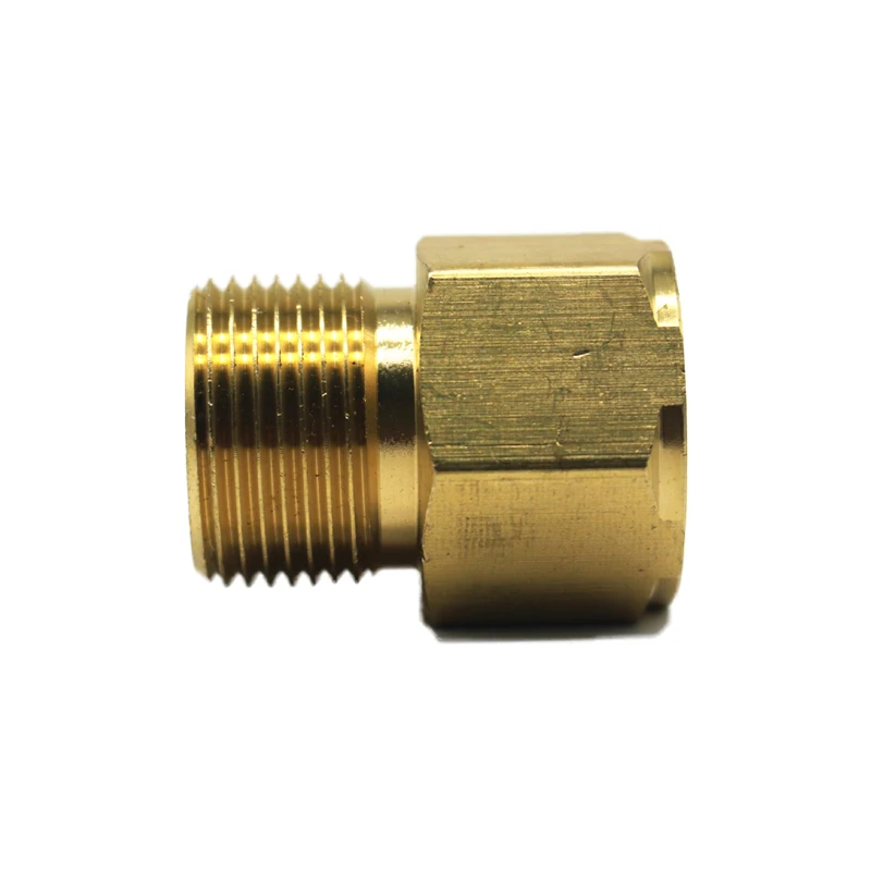 High pressure cleaner adapter M22 14Mm Famale to M22 15Mm male thread brass connector nozzle for cleaning gun hose