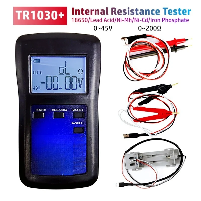 

Upgrade YR1030 TR1030+ 0-30V 4-Wire Battery Internal Resistance Tester for 18650 Li-ion NiMH Lead Acid Alkaline Cells