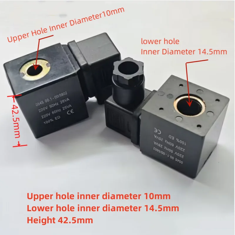 

Water Valve Coil Electromagnetic Valve Coil 0545 00.1-00/5802 220 BV5802 Inner Hole 14.5mm Height 43mm