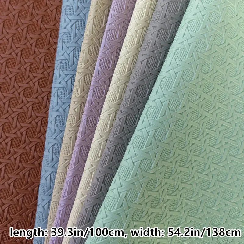 Embossed Woven Pattern PVC Artificial Faux Leather Fabric 1mm Synthetic Leather Fabric DIY Bags Shoes Sofa Seat Sewing Material