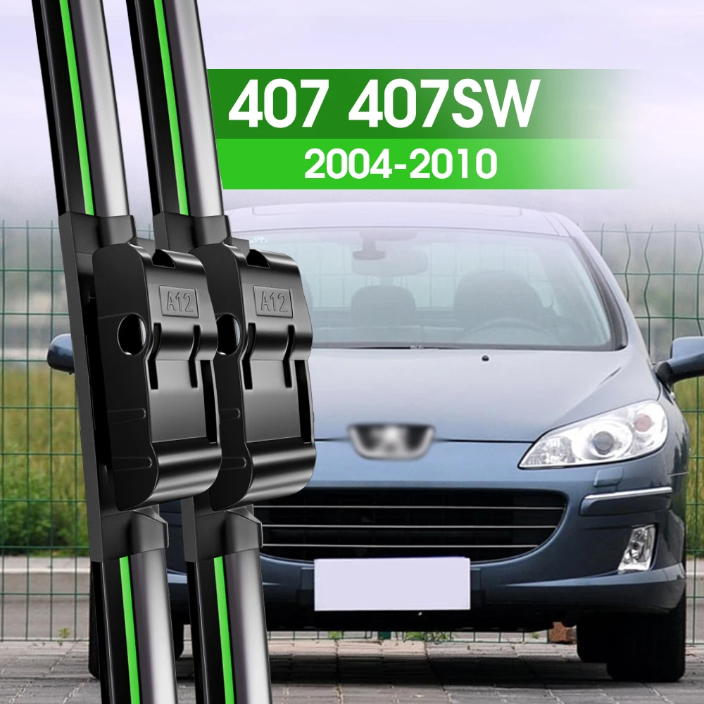 

2pcs Front Windshield Wiper Blades For Peugeot 407 407SW 2004-2010 2005 2006 2007 2008 2009 Windscreen Window Accessories