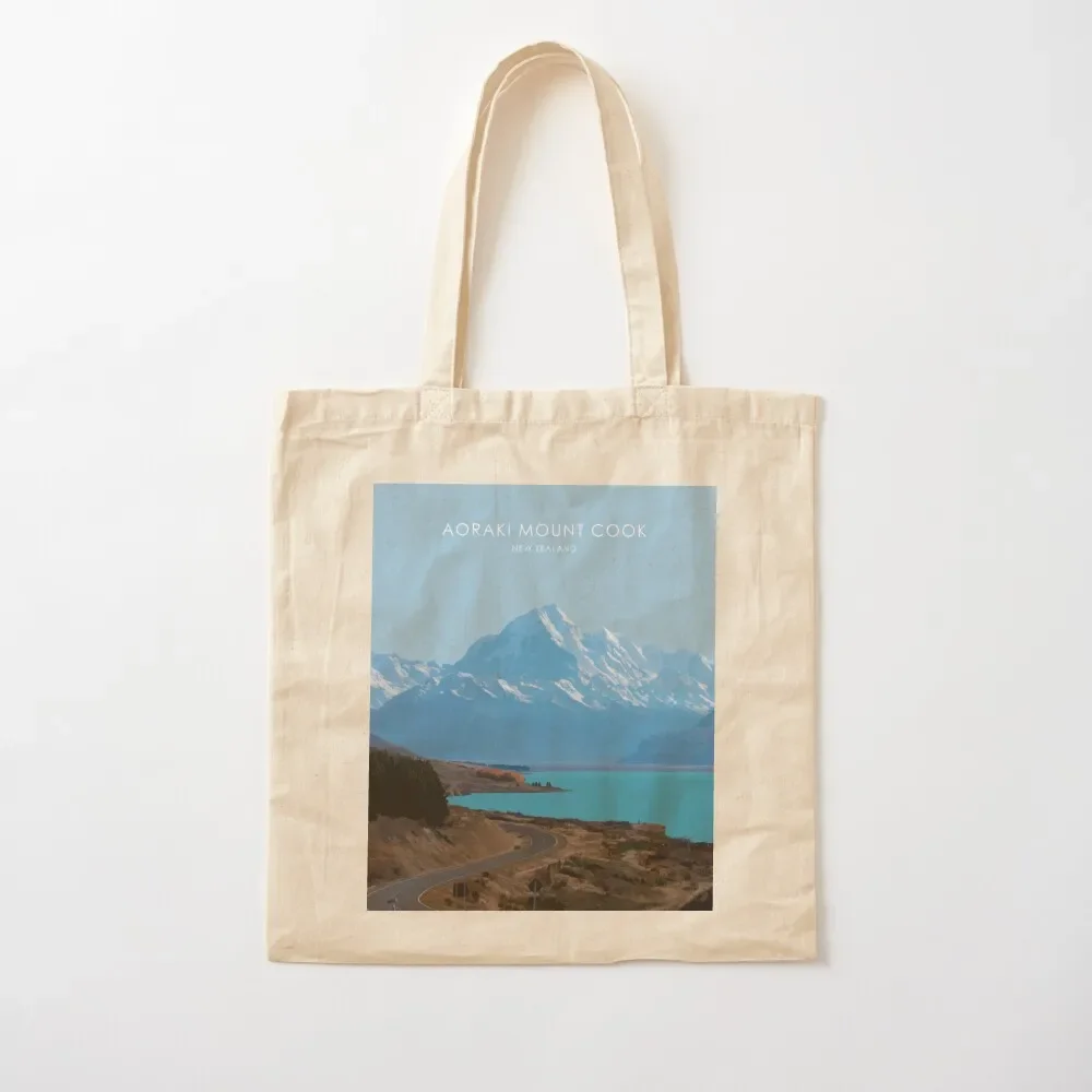 

Aoraki Mount Cook New Zealand Illustration Tote Bag Shopper bag Shopper Canvas stote bag canvas bags