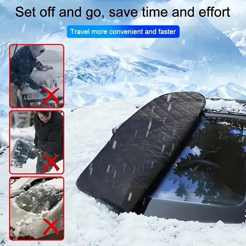 Sunshade Waterproof  Cover Car Windshield Snow Protector  Car Front Windscreen Cover Waterproof  Durable、UV Protection and Easy image 4