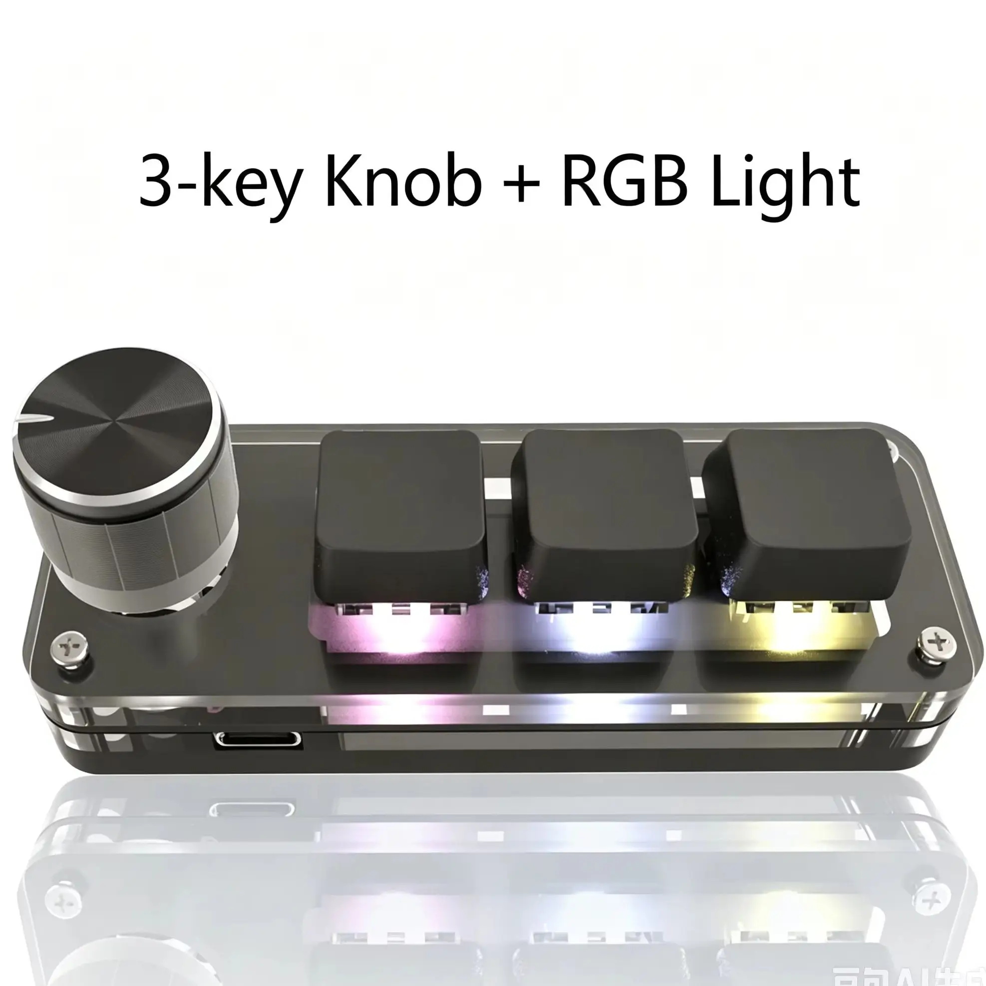 RGB Macro Programming Mini Keyboard,3Keys Hot Swap Custom Red Switch Mac Gaming Keypad For PC Desktop Office/Gaming/Music Media