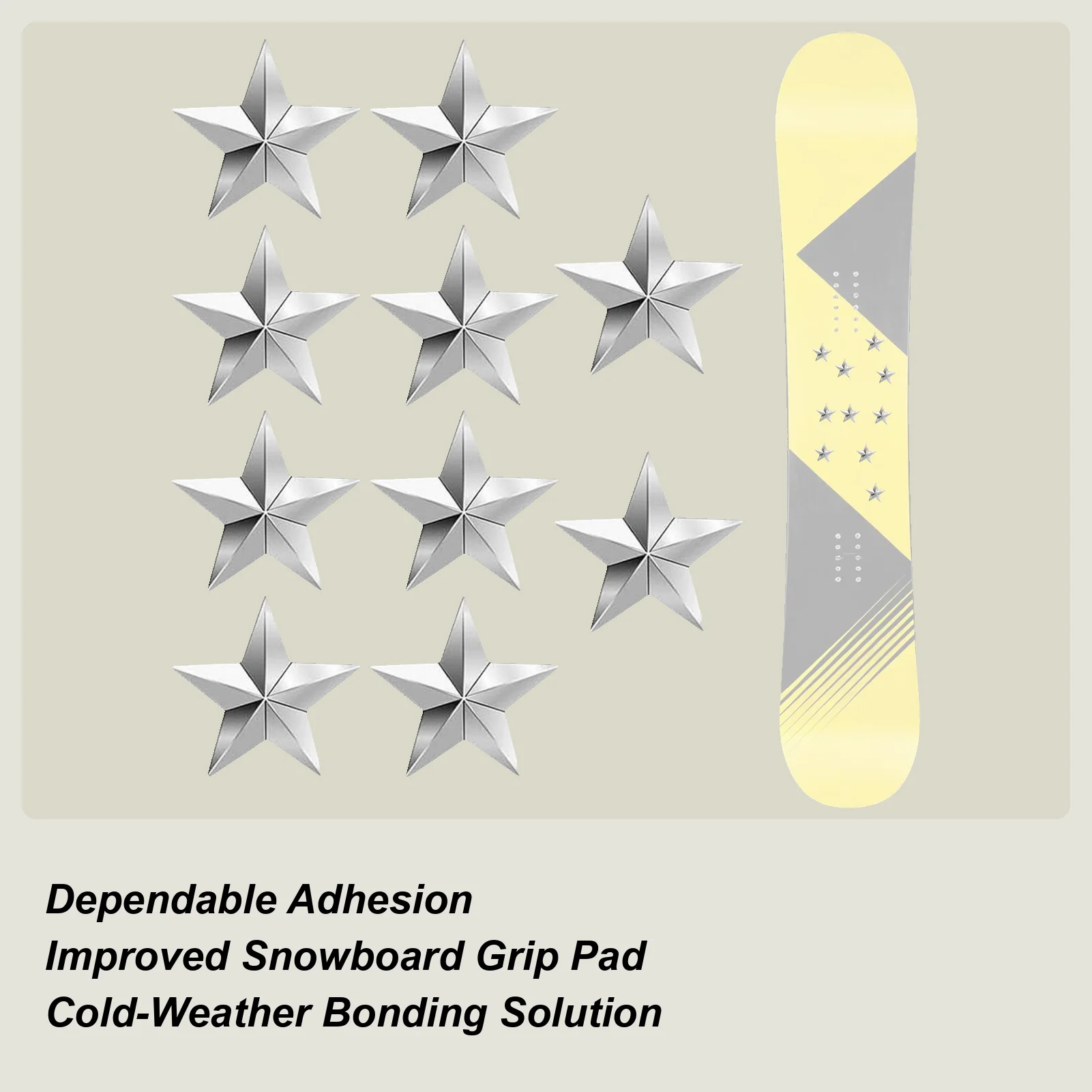 

Snowboard Grip Pad 10 Pieces Snow Sport Equipment Pentagram Snowboard Stomp Pads For Women Men Adults Teens Beginners