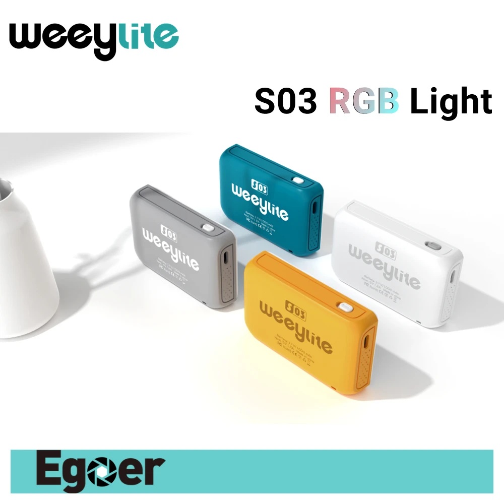 Weeylite S03 RGB Video Light Mini Portable Pocket Photography Camera LED Fill Light  APP Control Dimmable Live Vlog Lamp