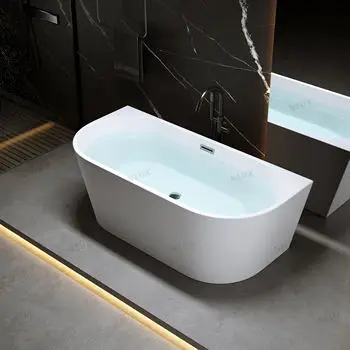 Modern White Acrylic Corner Bath Tub Factory Manufactured Bulk Wholesale Polish Style Freestanding Installation Drain Soaking
