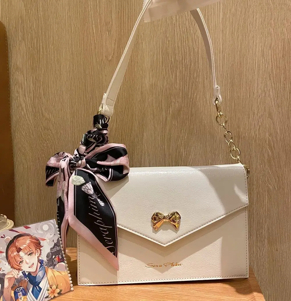 JIAERDI Sweet Lolita Messenger Bag Women Gothic Bow Transparent White Shoulder Bag Purse Ladies Harajuku Jk Handbag Aesthetic