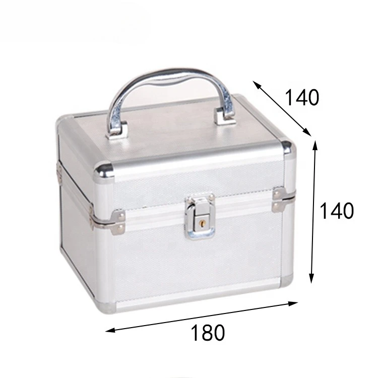 180 * 140 * 140Mm silver hard aluminum suitcase small