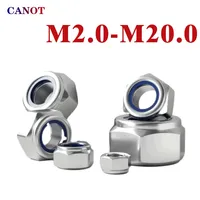 Nylon Lock Nuts M2 M2.5 M3 M4 M5 M6 M8 M10 M12 M14 M16 M20 304 Stainless Steel Hexagon Anti-Slip Automatic Lock Nut DIN985