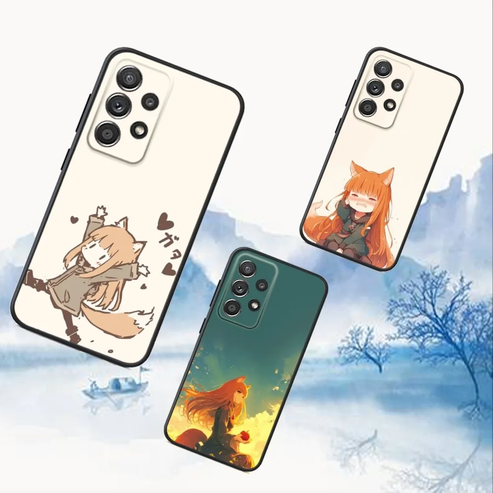 

Anime S-Spice and Wolf Phone Case For Samsung S25,S24,S21,S22,S23,S30,Ultra,S20,Plus,Fe,Lite,Note,10,9,5G Black Cover