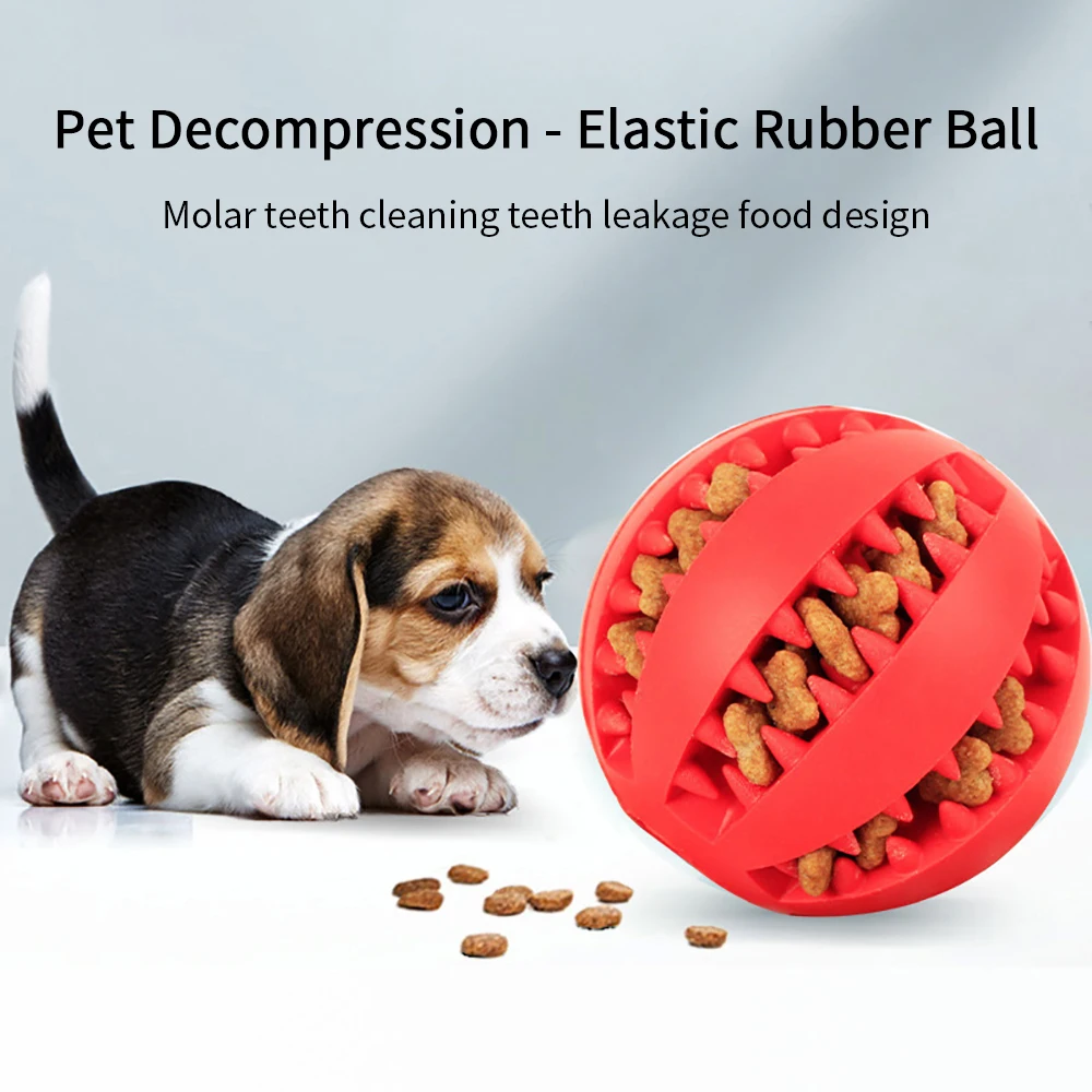 Dog Toy Ball Natural Rubber Pet Toy Chewing Toy Teeth Cleaning Treatment Ball Super Hard Interactive Elastic Ball Pet Accessorie