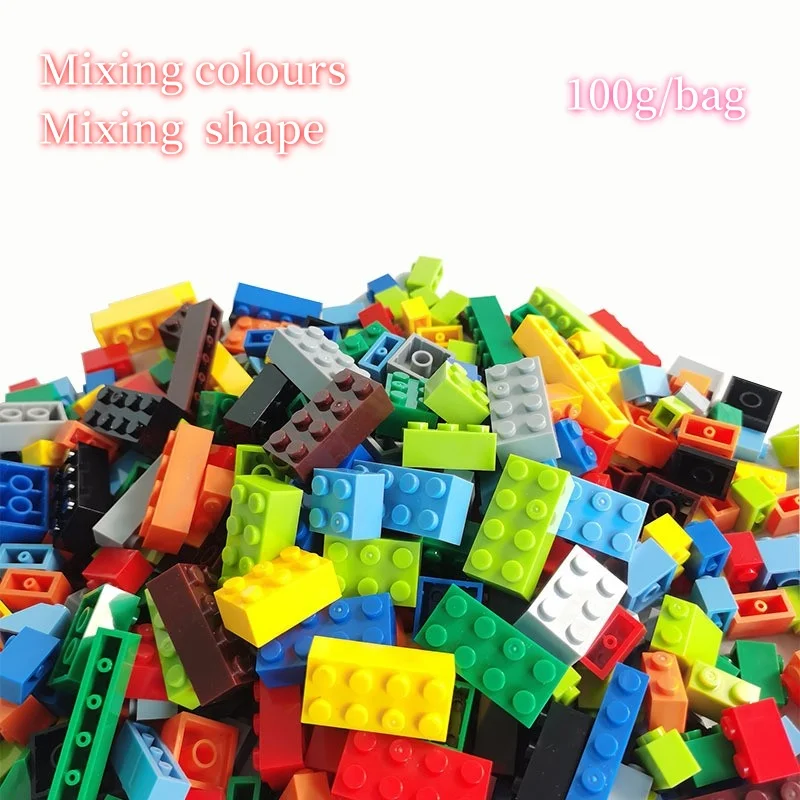 Children\'s Building Toys Compatible with Lego Single Shape 2*8 2*6 dots Big brick DIY 100g/200g/300g