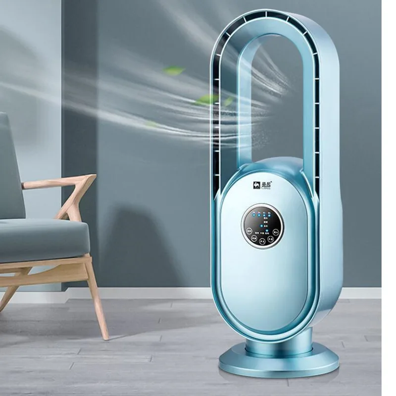 블레이드가없는 팬 플로어 스탠딩 전동 팬 데스크탑 원격 제어 흔들리는 팬 휴대용 에어 컨디셔닝 냉기 팬