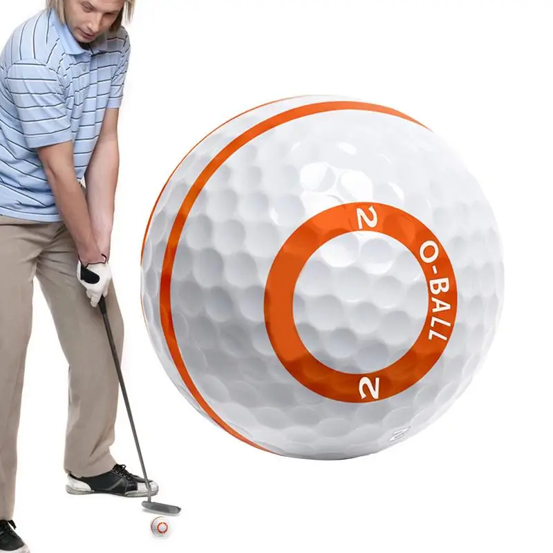 Indoor Golf Balls 3 Layers White Golf Practice Balls With Orange Lines High Elastic Real-Feel Training Supplies Multifunctional