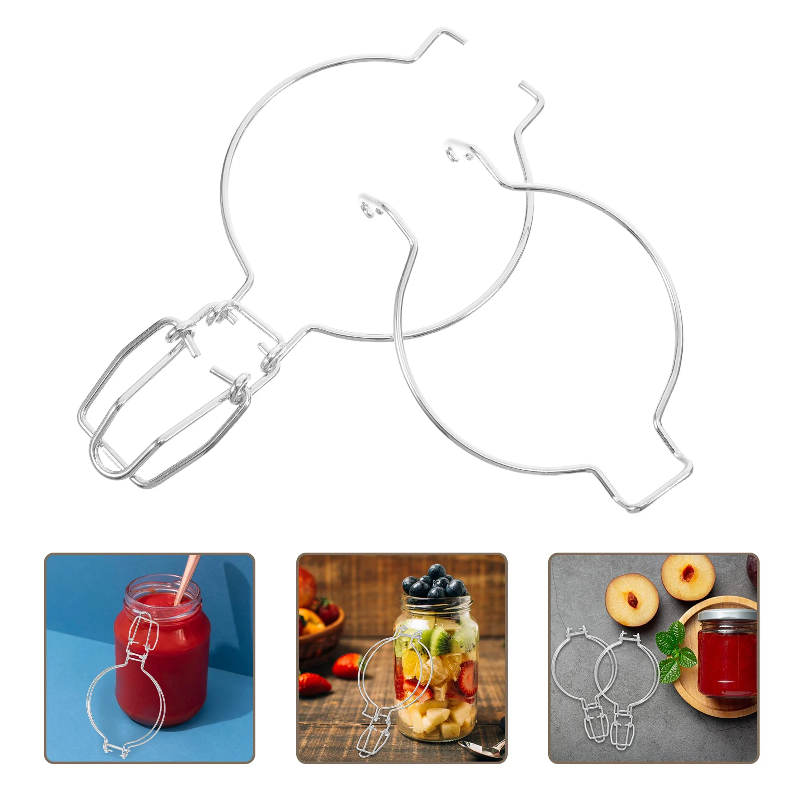 

10pcs Stainless Steel Sealing Jar Clips Metal Wire Buckles For Glass Honey Containers Fastening Replacement Buckle