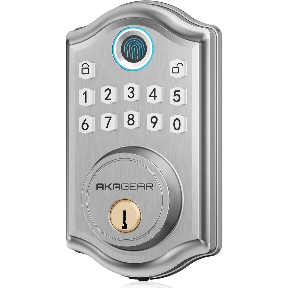 Keyless Entry Deurslot met Deurknop Set Bundel - Satijnnikkel
