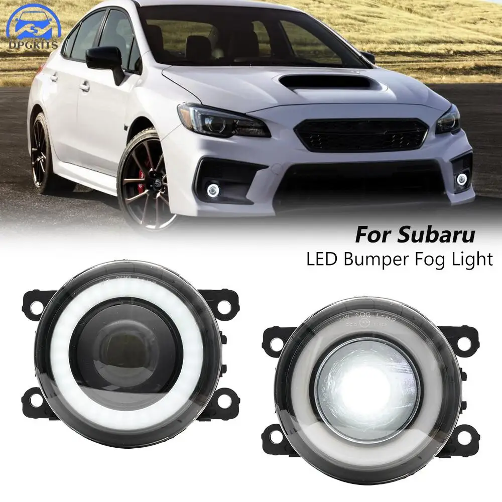 

DPGKITS 2Pcs 12V White LED Fog Light With Halo Ring DRL For Subaru BRZ WRX STI Impreza Legacy Outback Forester Crosstrek Levorg