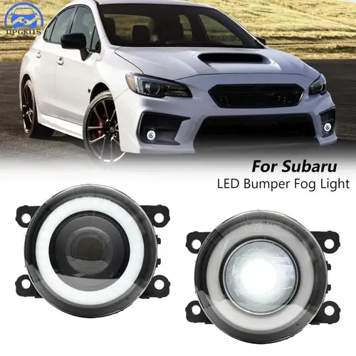 DPGKITS 2 uds 12V luz antiniebla LED blanca con anillo Halo DRL para Subaru BRZ WRX STI Impreza Legacy Outback Forester Crosstrek Levorg
