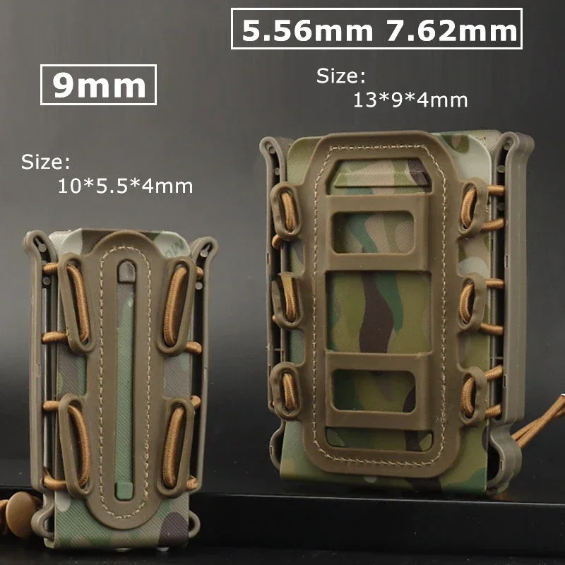 

Tactical 5.56 7.62 9mm Magazine Pouch Molle Fast Mag Quick Release AR15 Mag Holster Case Box with Molle Waist Belt Clip