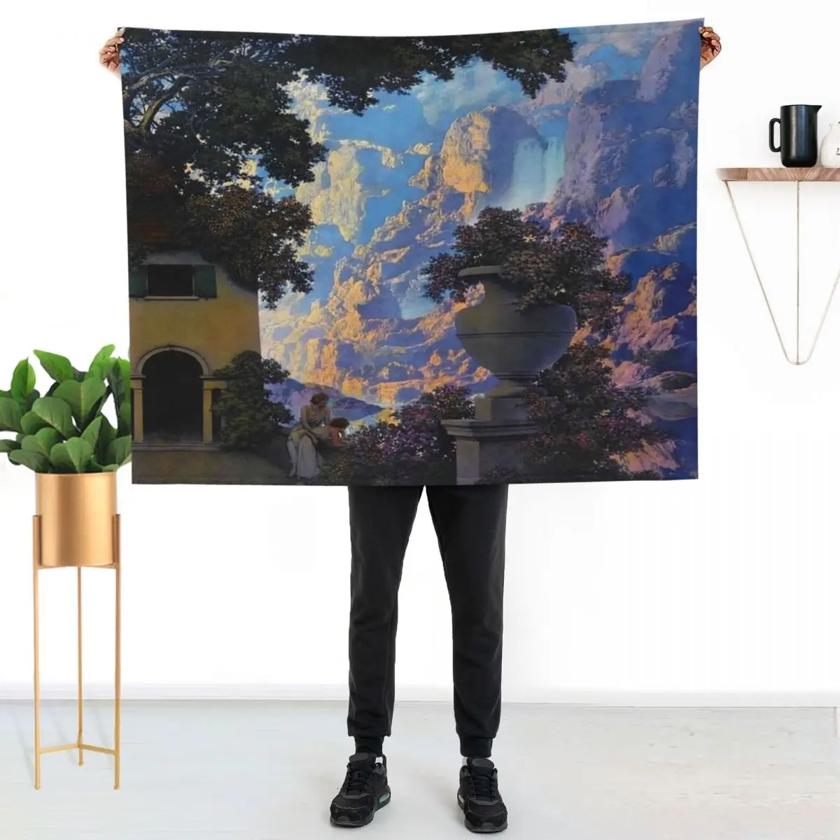 

Sunrise (1933) - Maxfield Parrish Throw Blanket Men's Soft Warm Throw Blanket for Couch