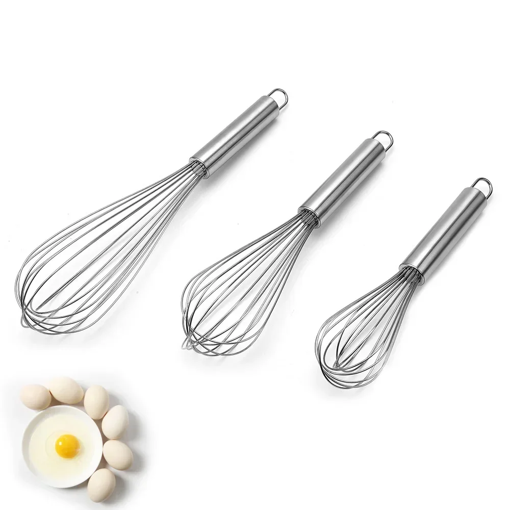 6/8/10/12inch Stainless Steel Egg Stirring Balloon Whisk Manual Egg Beater Mixer Kitchen Baking Utensil Cream Butter Whisk