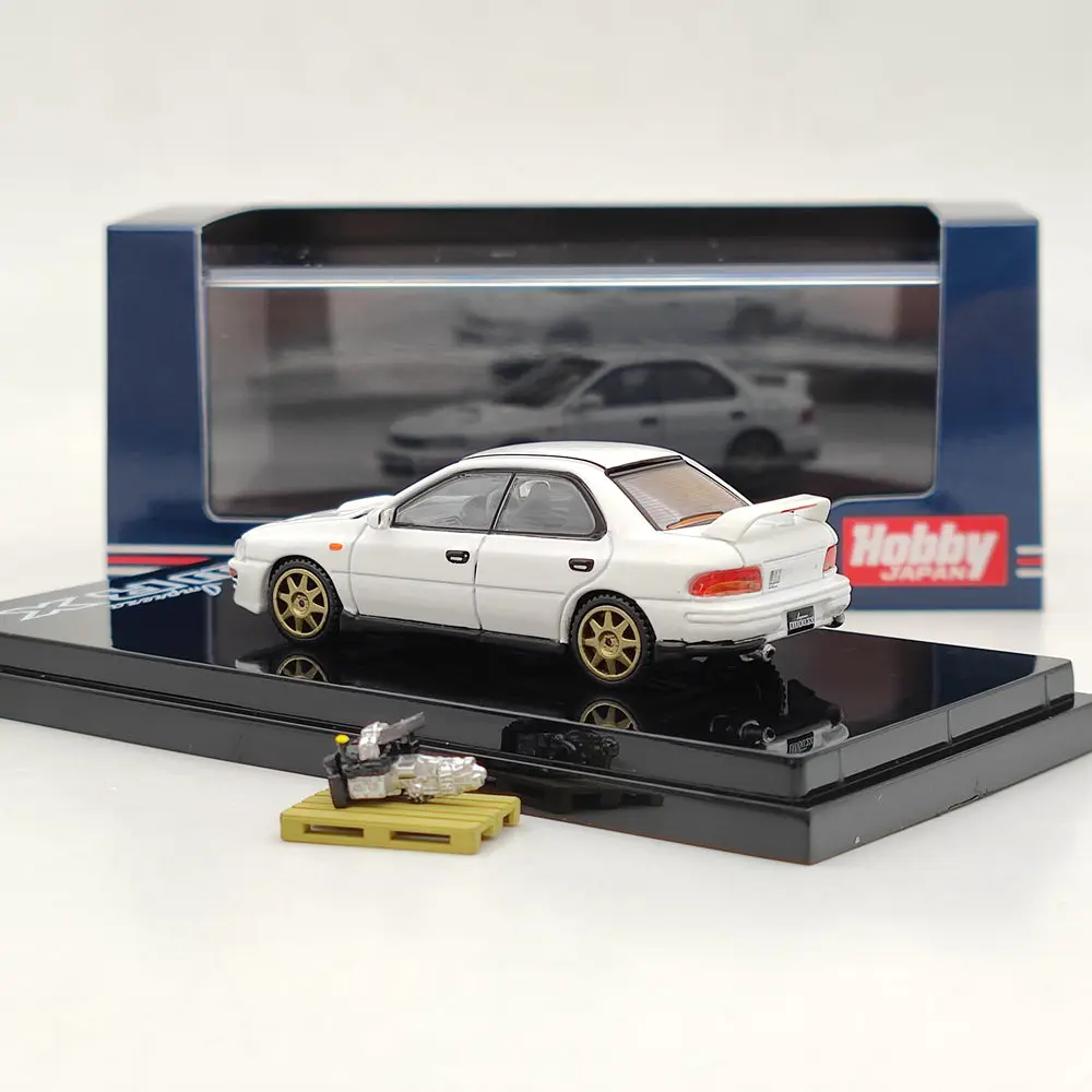 Hobby-Japão Diecast Modelo Brinquedos, Carro de Coleção Limitada, Impreza WRX, GC8, 1992 Versão com Motor, HJ642013BW, 1:64