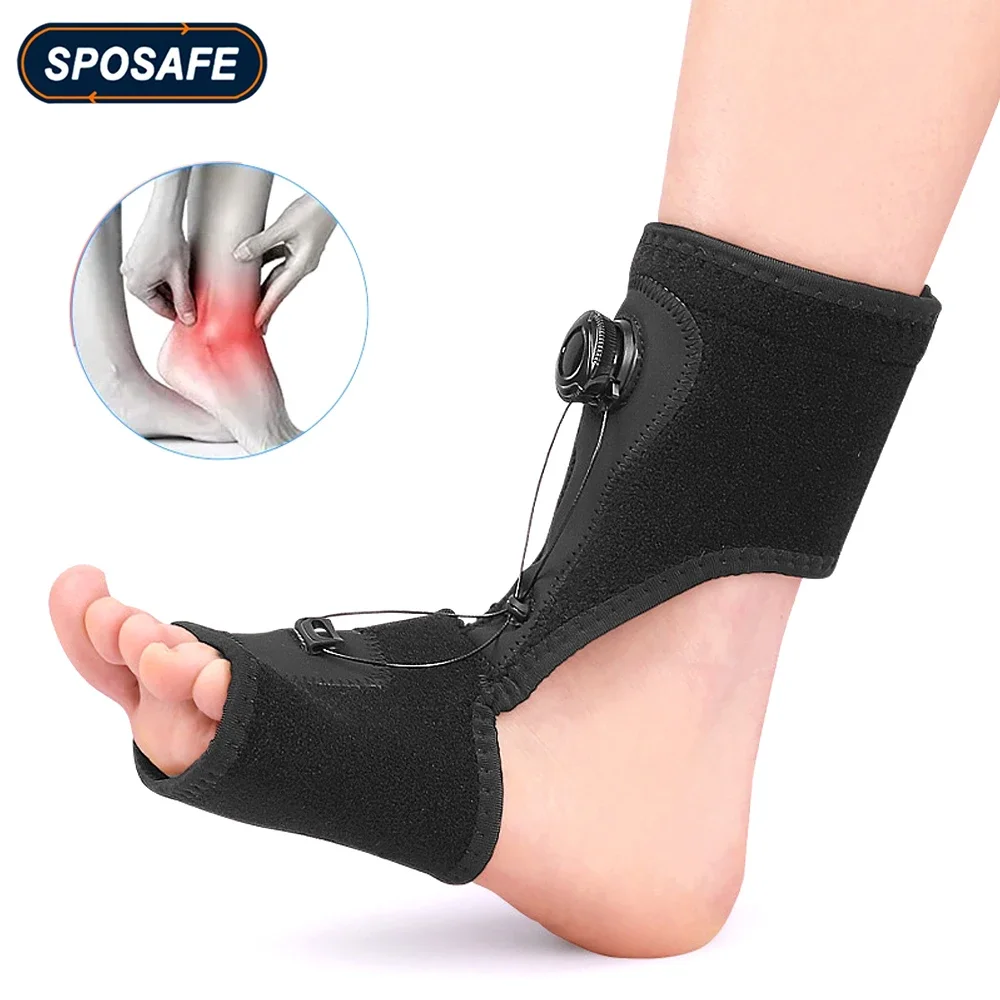 1Pcs Compression Plantar Fasciitis Splint, Drop Foot Orthopedic Brace Adjustable Rotating Knob Sleep Support Achilles Tendonitis