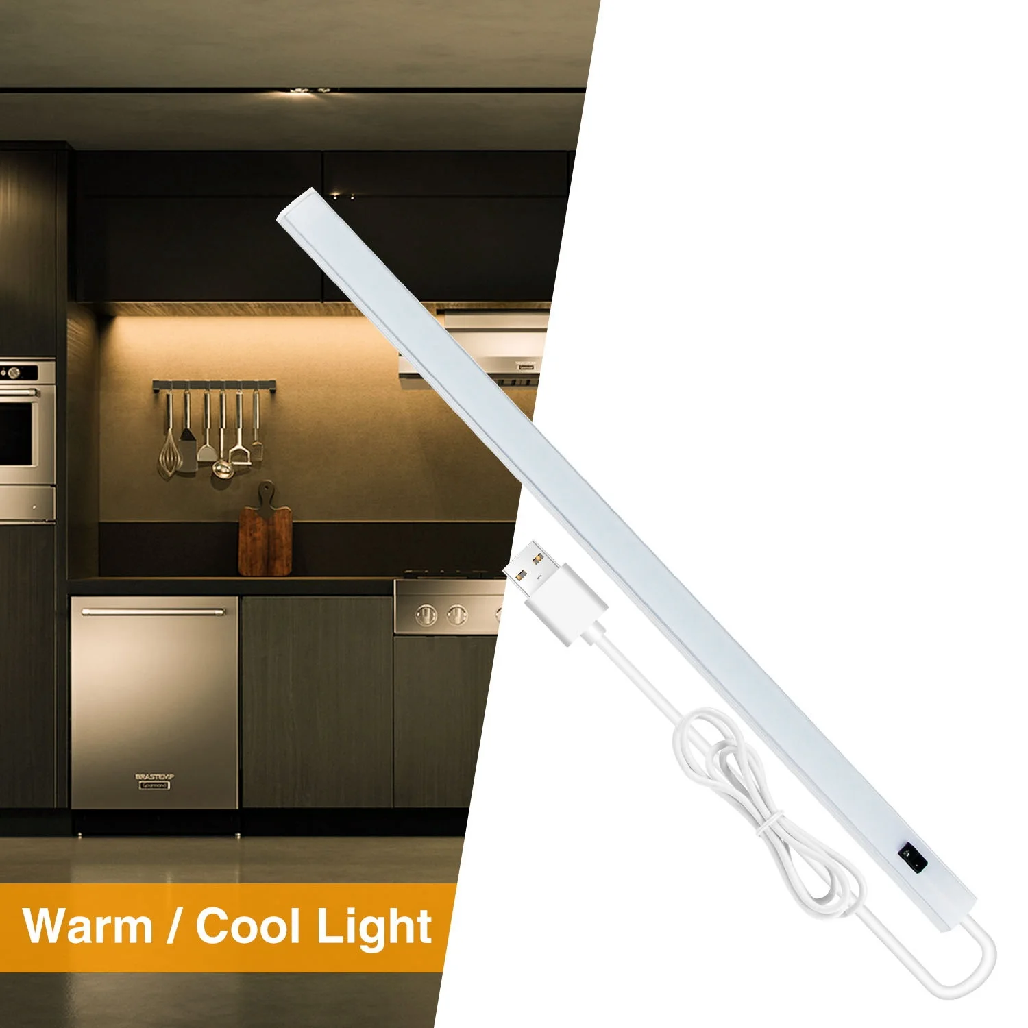 ABZV-5V usb tira led lâmpada de mesa interruptor varredura mão sensor movimento lâmpada sala estudo sob armário luzes cozinha 30cm luz quente