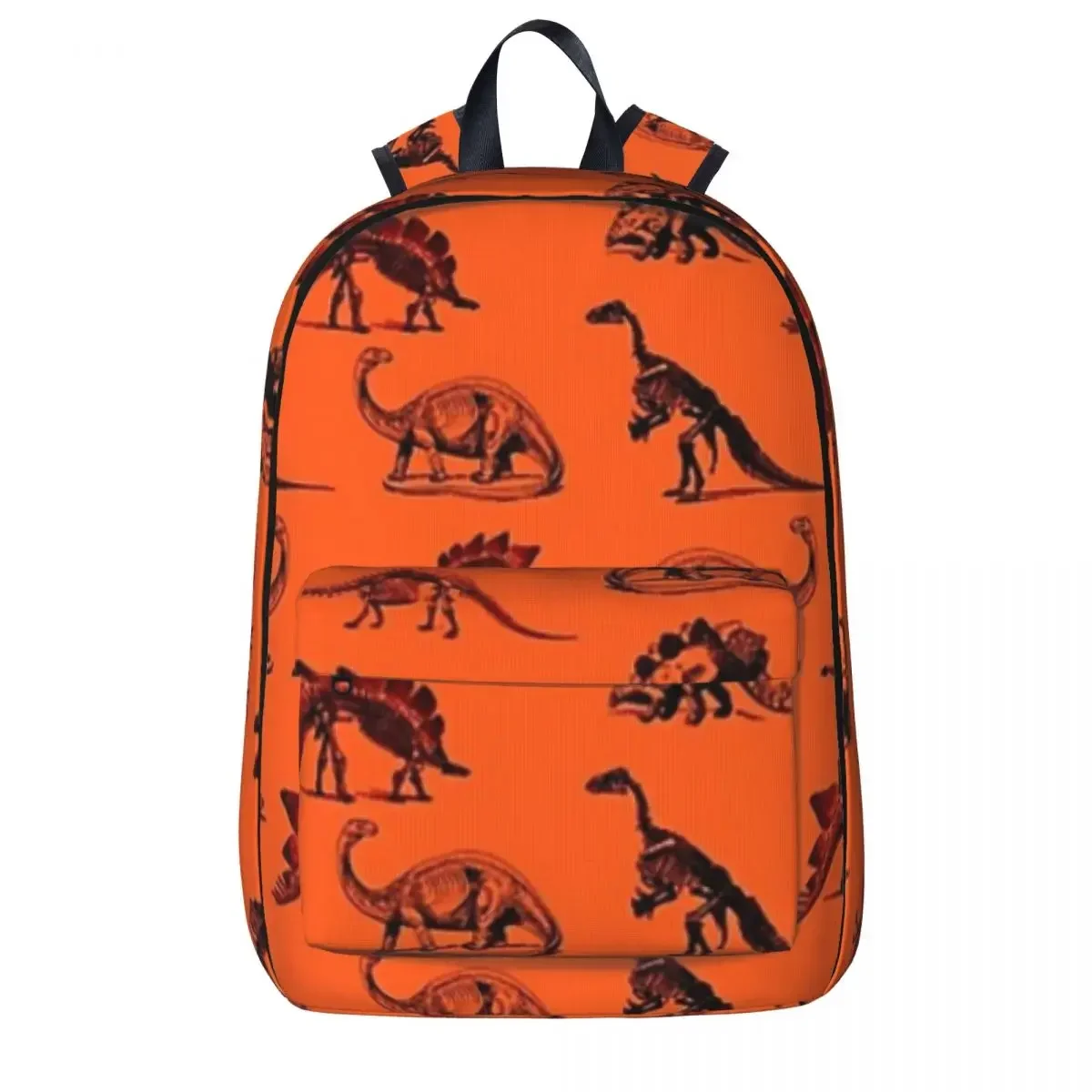 Vintage Museum Dinosaurs Black And Orange (smaller Version) Backpack Children School Bag Laptop Rucksack Travel Rucksack Bookbag