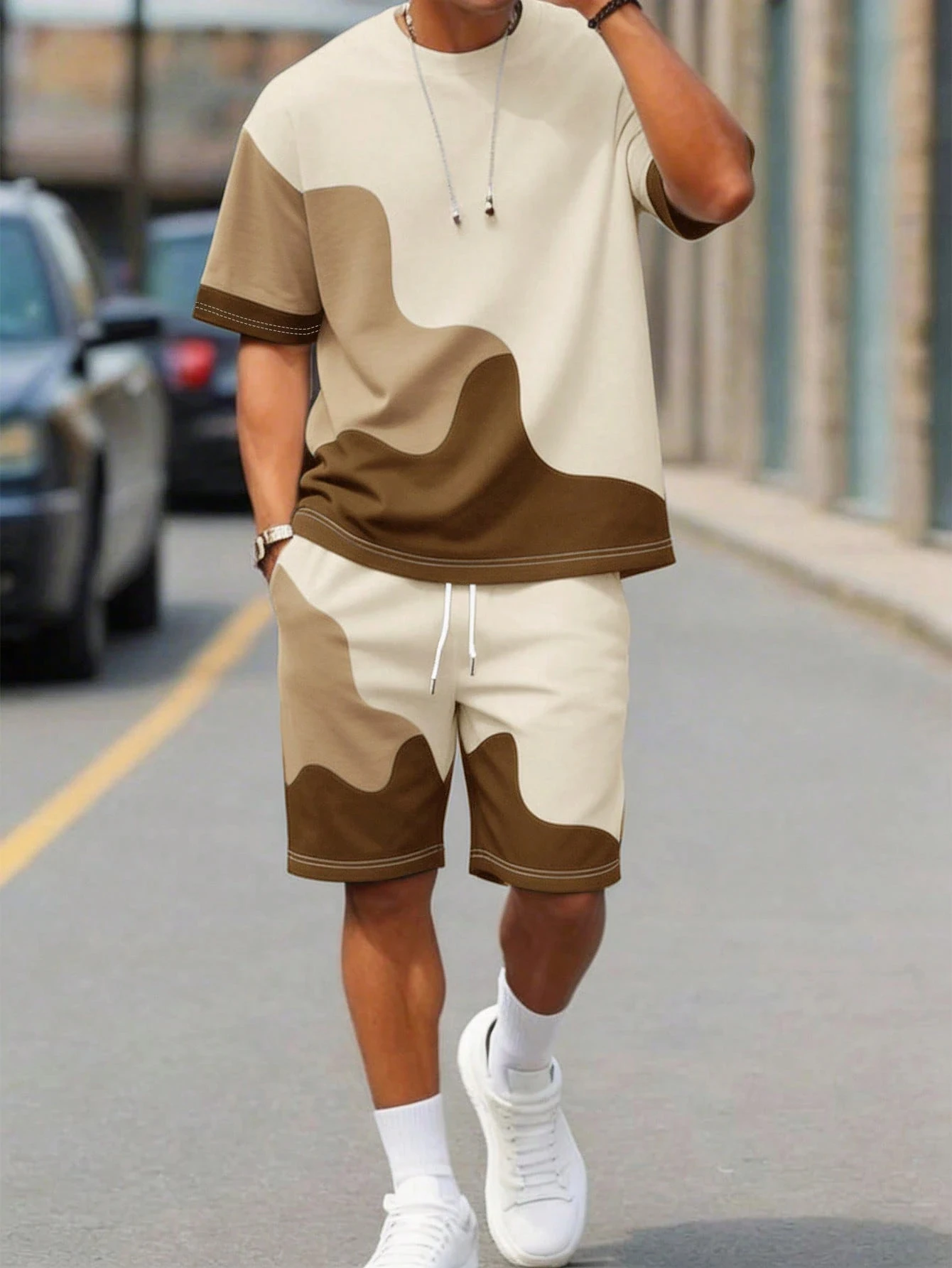 남성용 라운드넥 티셔츠와 반바지 패션 세트, 텍스처드  - Men'S Fashion Everyday 리뷰 및 가격