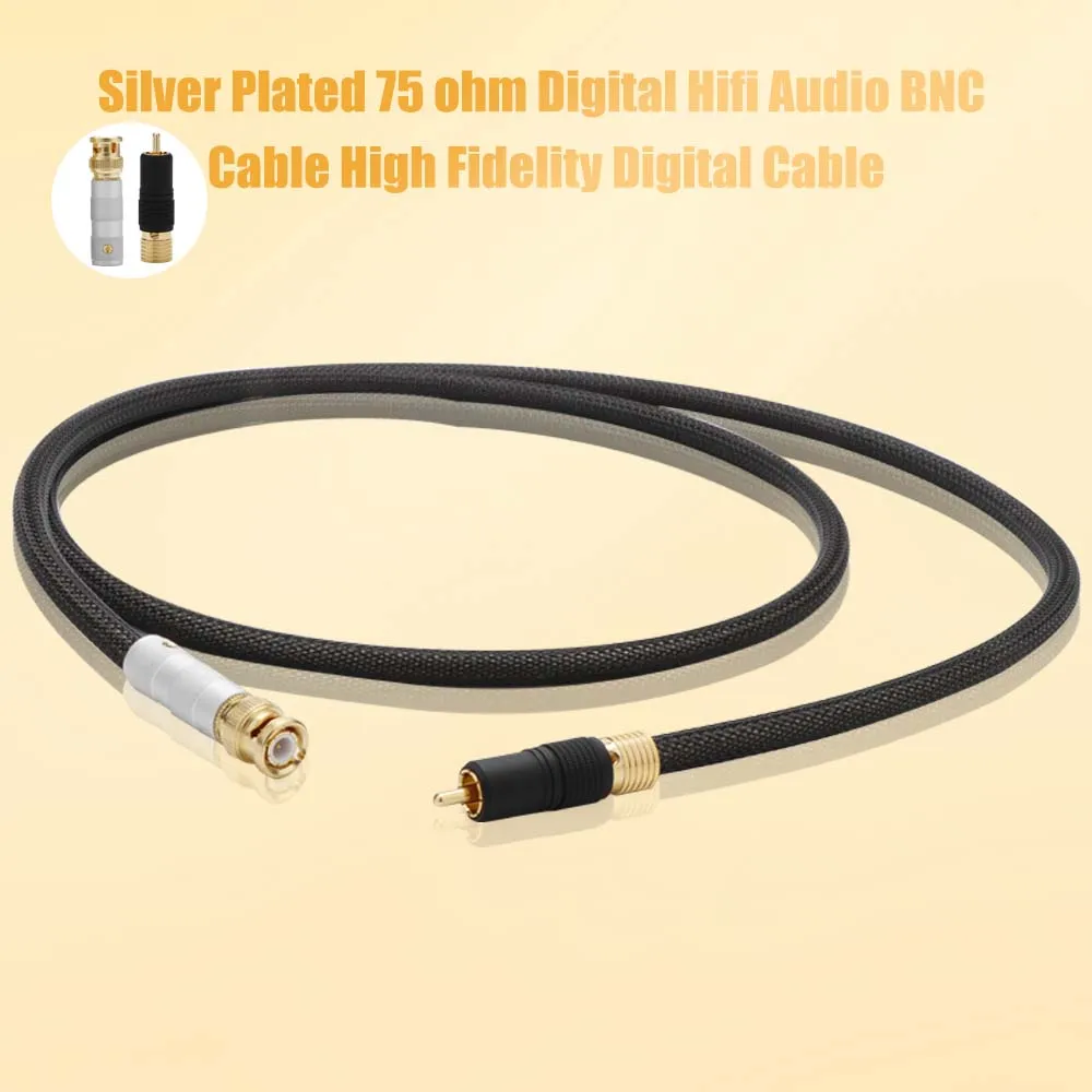 HiFi High End BNC Digital Coaxial Cable with Gold Plated BNC to BNC Connector/RCA Plug 5N OFC Cable