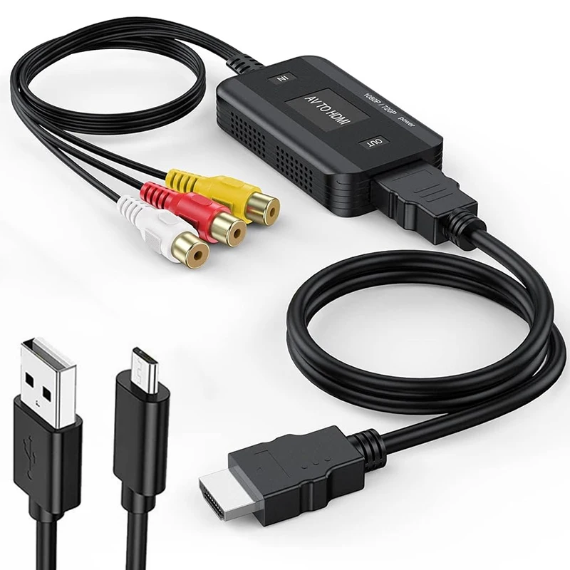 RCA Cable Video Adapter 1080P Converter RCA to HDMI Cable HD Link Cable Audio Cable HDMI Converter AV to HDMI Adapter