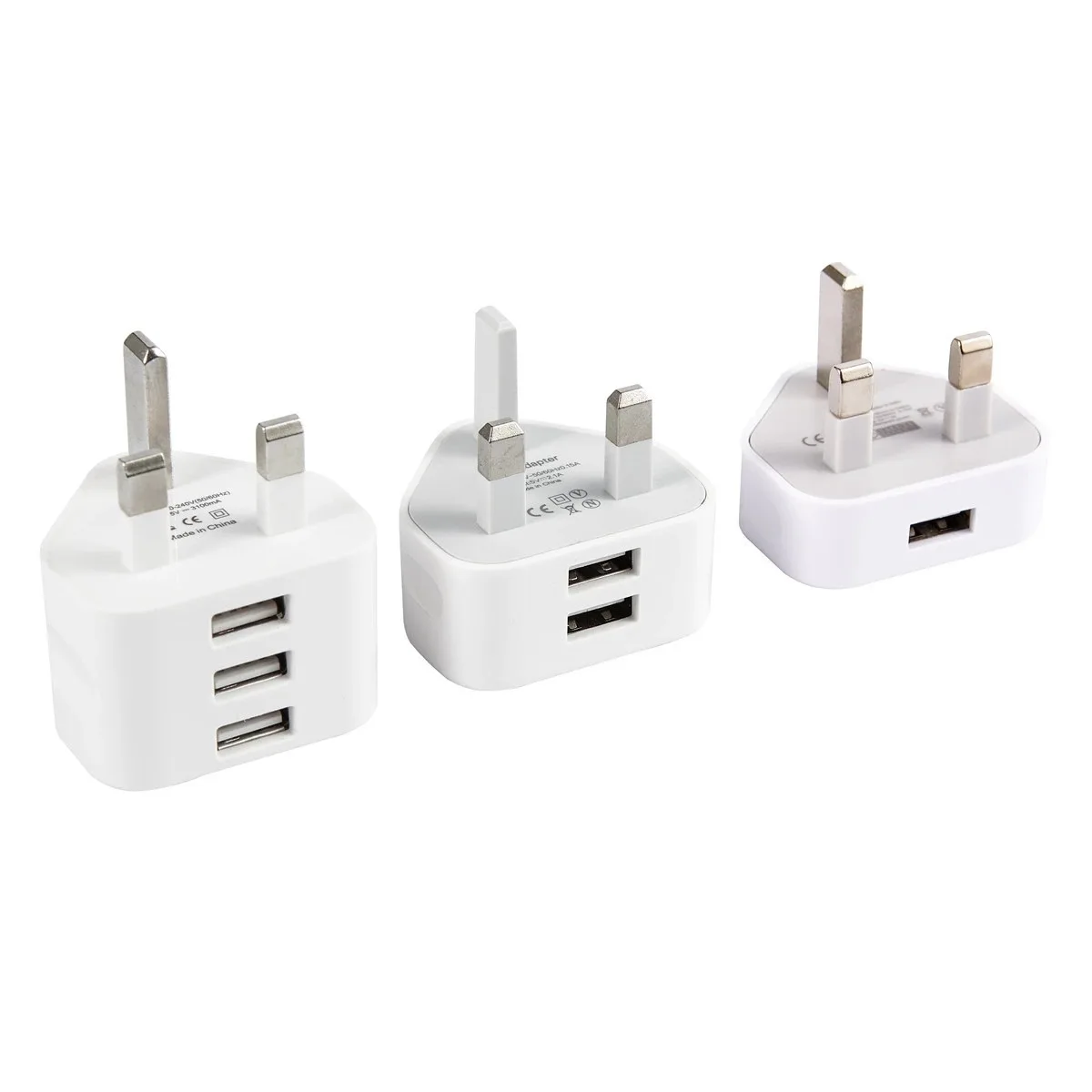 5V 2.1A 1A Universal Mini 1/2/3-Port USB Charger Uk Plug For Iphone Samsung Ios Android 3 Pin Wall Adapter Travel Charger