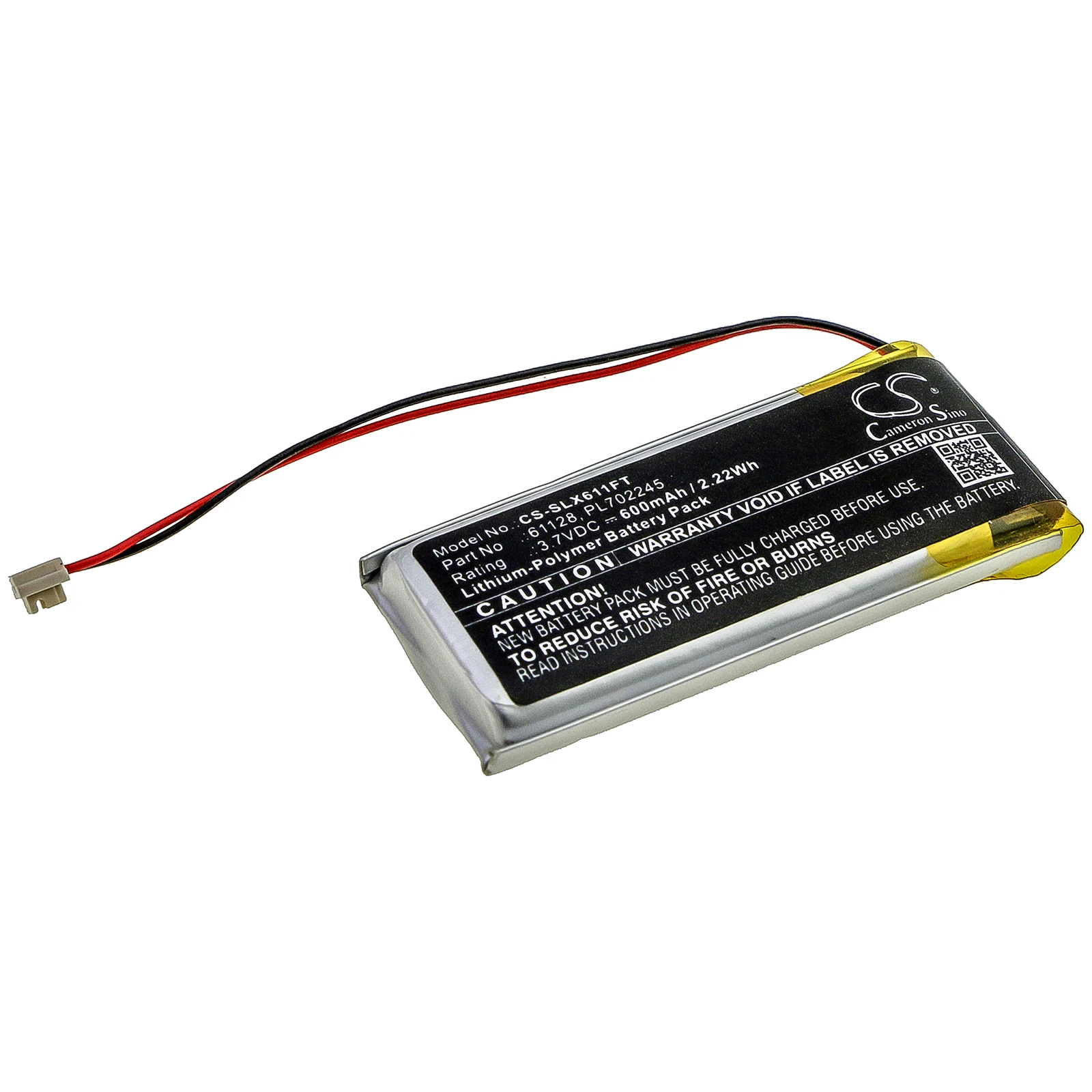 Cameron Sino Battery For Streamlight 61128 ClipMate USB 600mAh / 2.22Wh