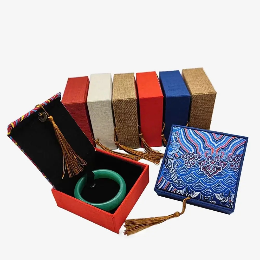 Fashion Chinese Style Jewelry Tin Box with Fringe Necklace Organizor Bracelet Storage Box Jewelry Storage Display Box For Woman