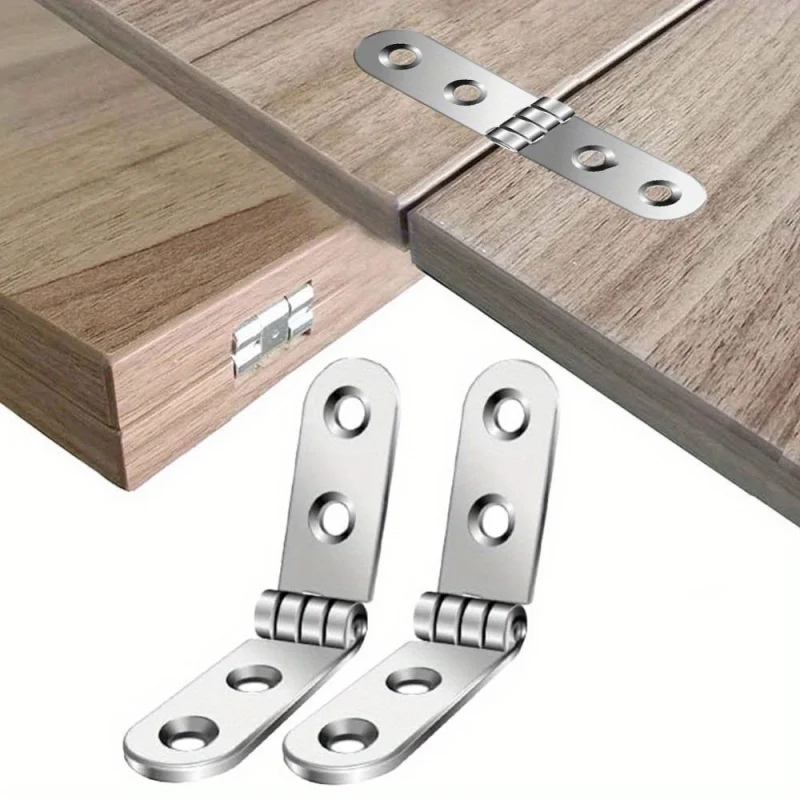10pcs Stainless Steel 180 Adjustable foldable hinges for practical furniture, flexible nut hinges with strong pressure resistanc