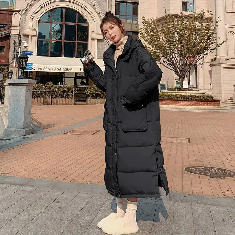 Large Size S-XXXXL Down Jacket 2024 Korean Style Loose Thick Cotton Jacket Student Extra Long Winter Jacket