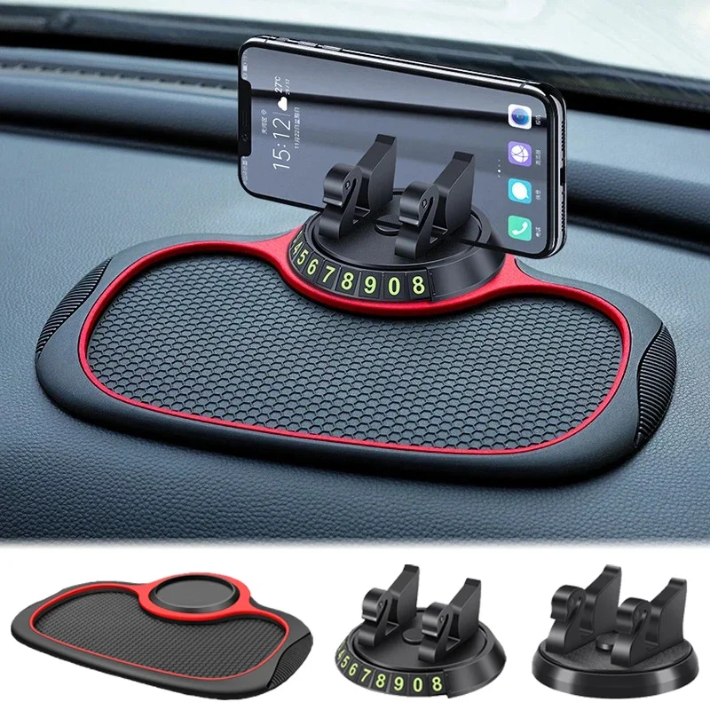 Anti-Rutsch-Matte, Autotelefonhalter mit Parkplatte, klebrige Armaturenbrett-Halterung, Ständer, Anti-Rutsch-Armaturenbrett, mobile Smartphone-Halterung