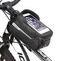 Bicycle Front Beam Bag Front Tube Bag Cycling Touchscreen Phone Holder Bag Waterproof Saddle Storage MTB Road Bicycle Accessorie