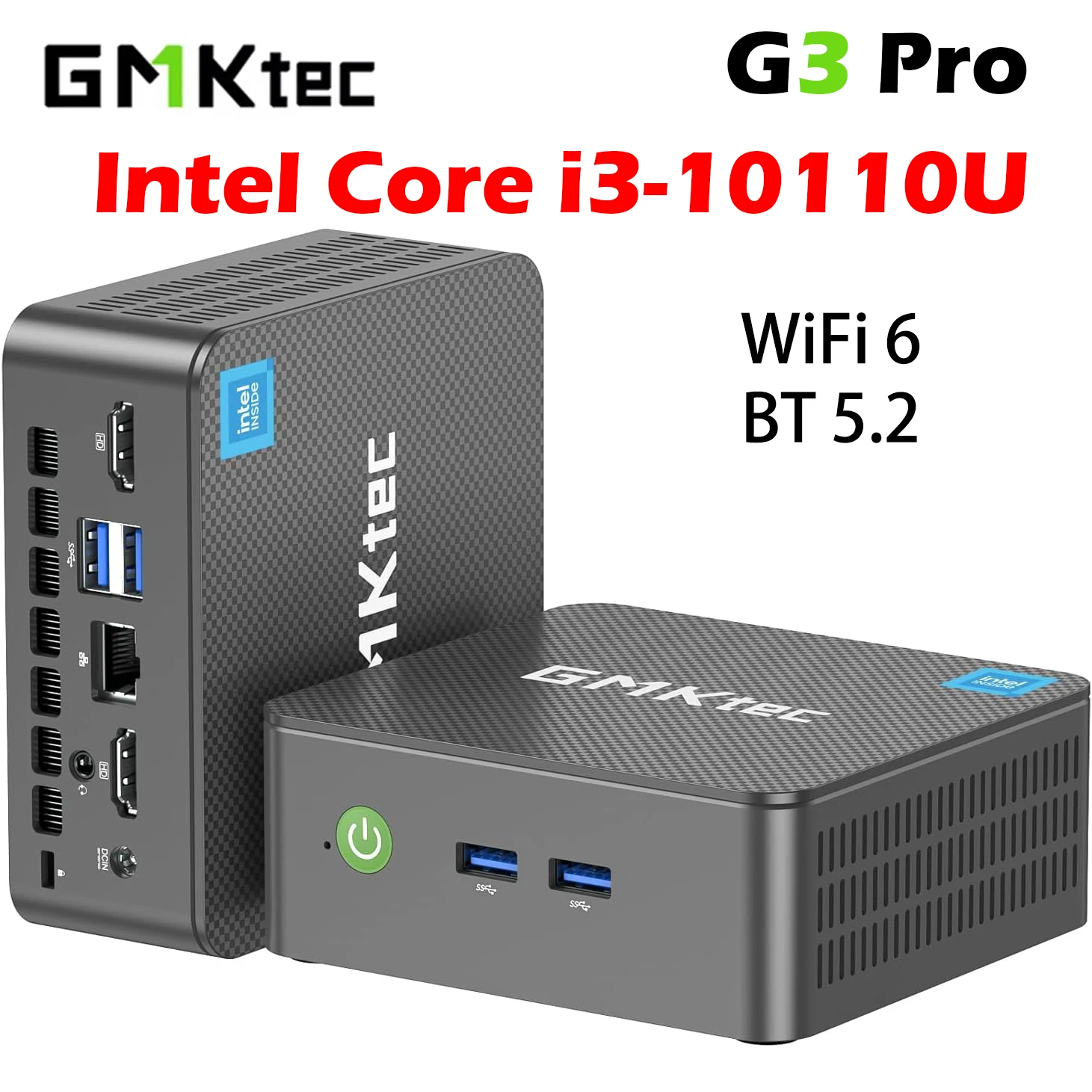 GMKtec G3 Pro Mini PC Intel Core i3-10110U DDR4 NVMe SSD WiFi6 BT5 
