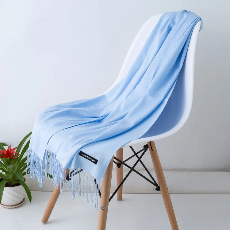 36 색상 얇은 모조 캐시미어 Tassels 여성 스카프 Shawls Wraps 레이디 디자이너 솔리드 Hijab Stoles Long Pashmina Foulard 스카프