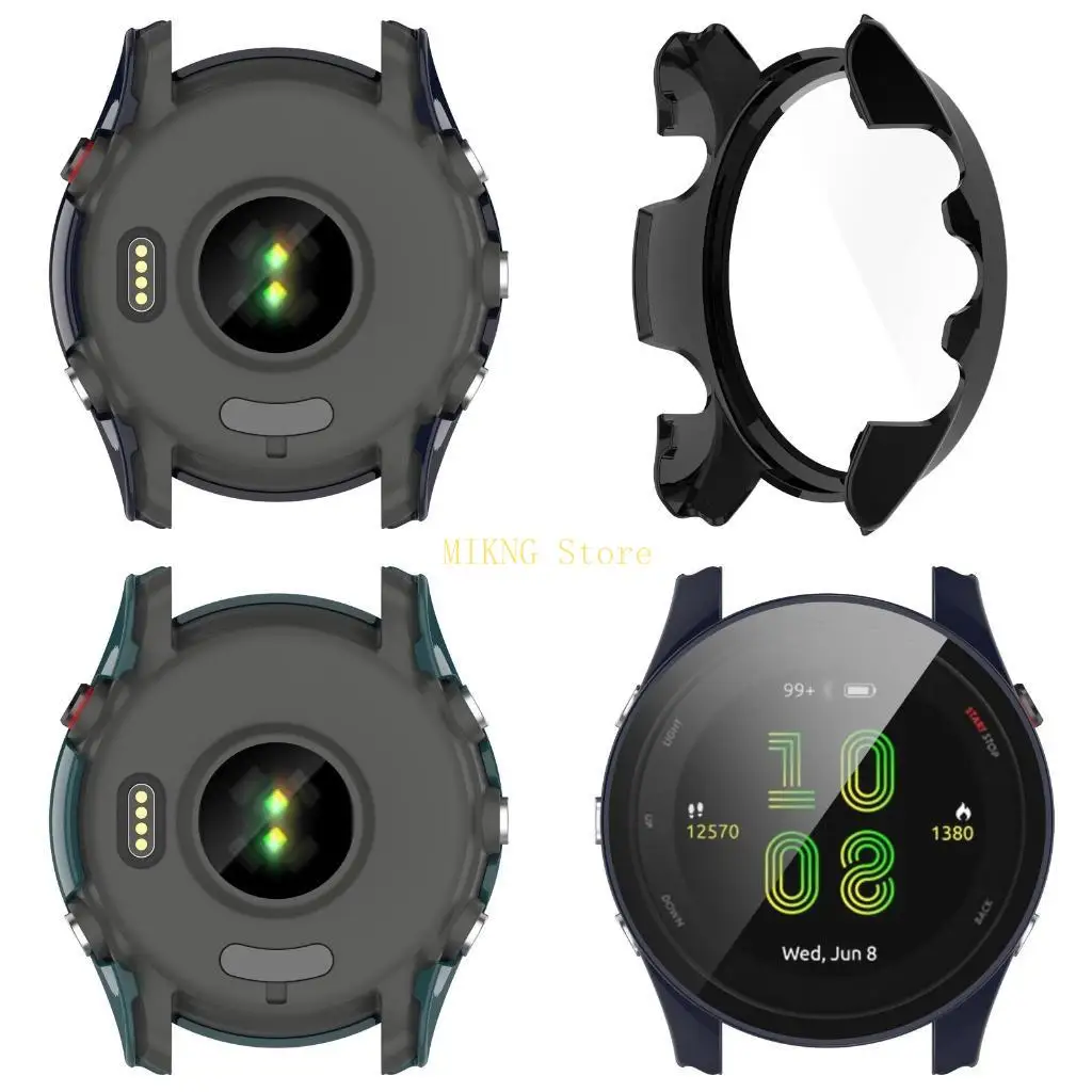 

Защитный чехол для ПК для часов GarminForerunner 255, устойчивая к царапинам противоударная рамка, гибкий чехол, цельный для