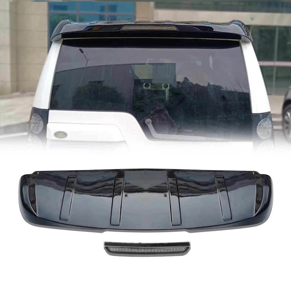 

Car Rear Spoiler With Led Light Trunk Boot Wing Lip Tail Trim Gloss Black For LAND ROVER Discovery 2010-2016 Exterior Moulding