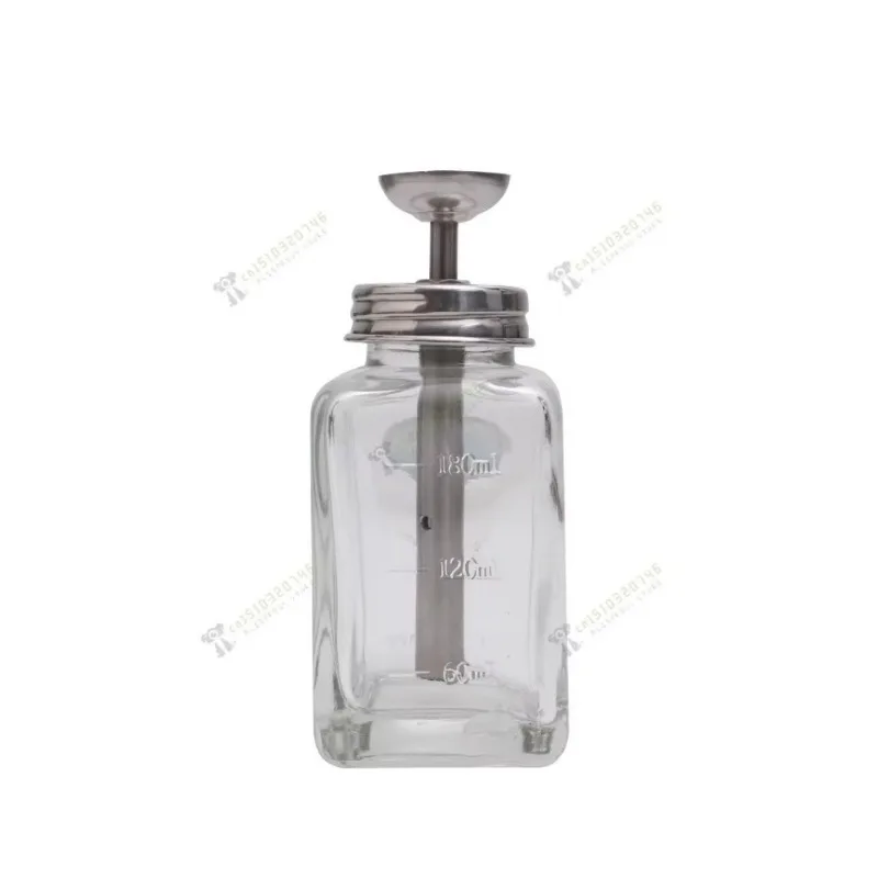 Push-Type Spray Alcohol Bottle Metal Core Glass Alcohol Anti-Corrosion Transparent Alcohol 180ml