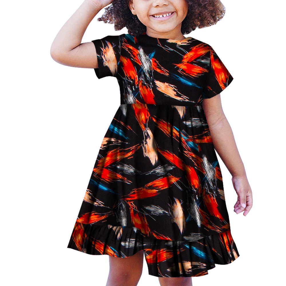 Summer Children Short Sleeves Dresses Traditional African Clothing Riche girl Kids Clothes Girls Dresses WYT310