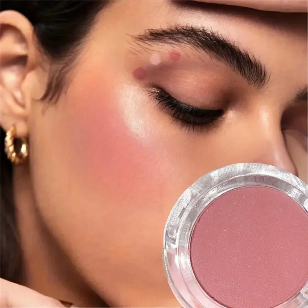 Fard arancione pesca morbido facile da colorare impermeabile schiarente opaco viso nudo trucco in polvere per guance femminile