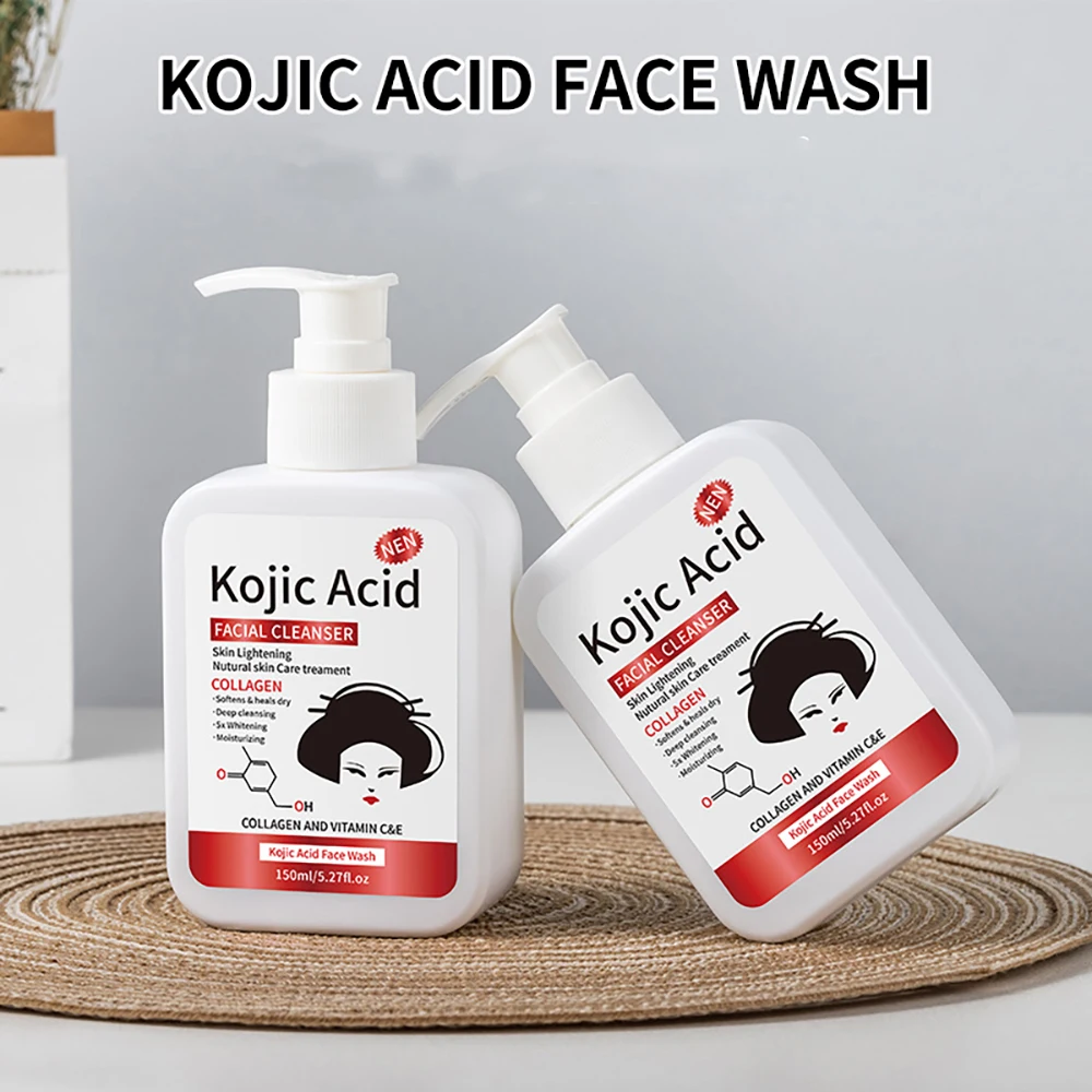 

Kojic Acid Facial Cleanser Oil Control Moisturizing Cleaning Anti Acne Blackhead Removal Gentle Skincare Foam Face Wash 150ml
