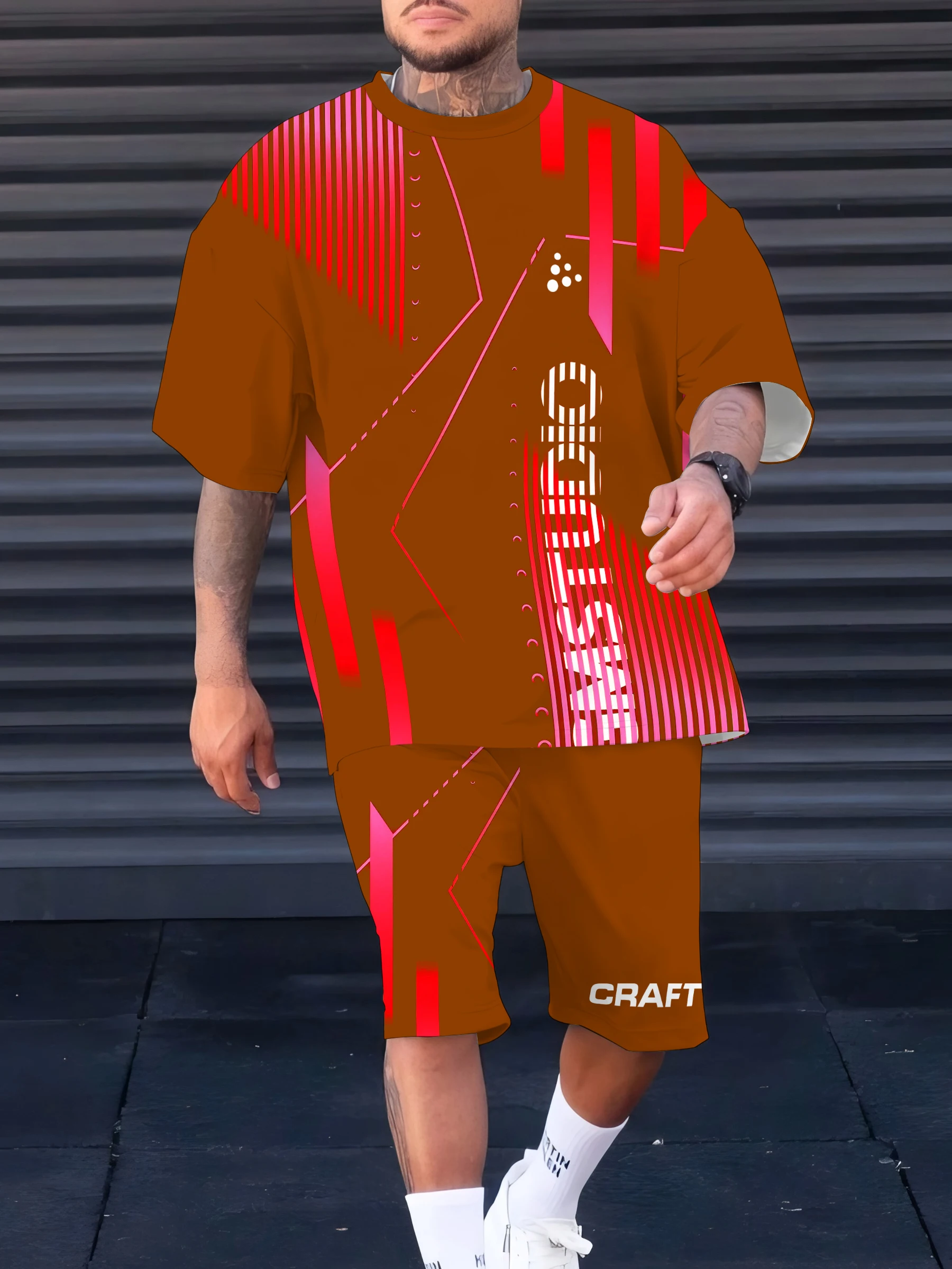 

Summer 2025 New Men's Suit 3D series casual sportswear outdoor polyester men's wear