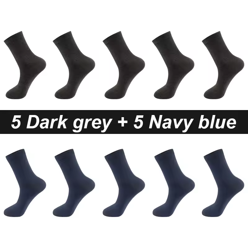 10Pairs/Lot Men Combed Cotton Socks Black Casual Business Breathable High Quality Man Sock New For Male Plus Size EU38-48 - Image 7